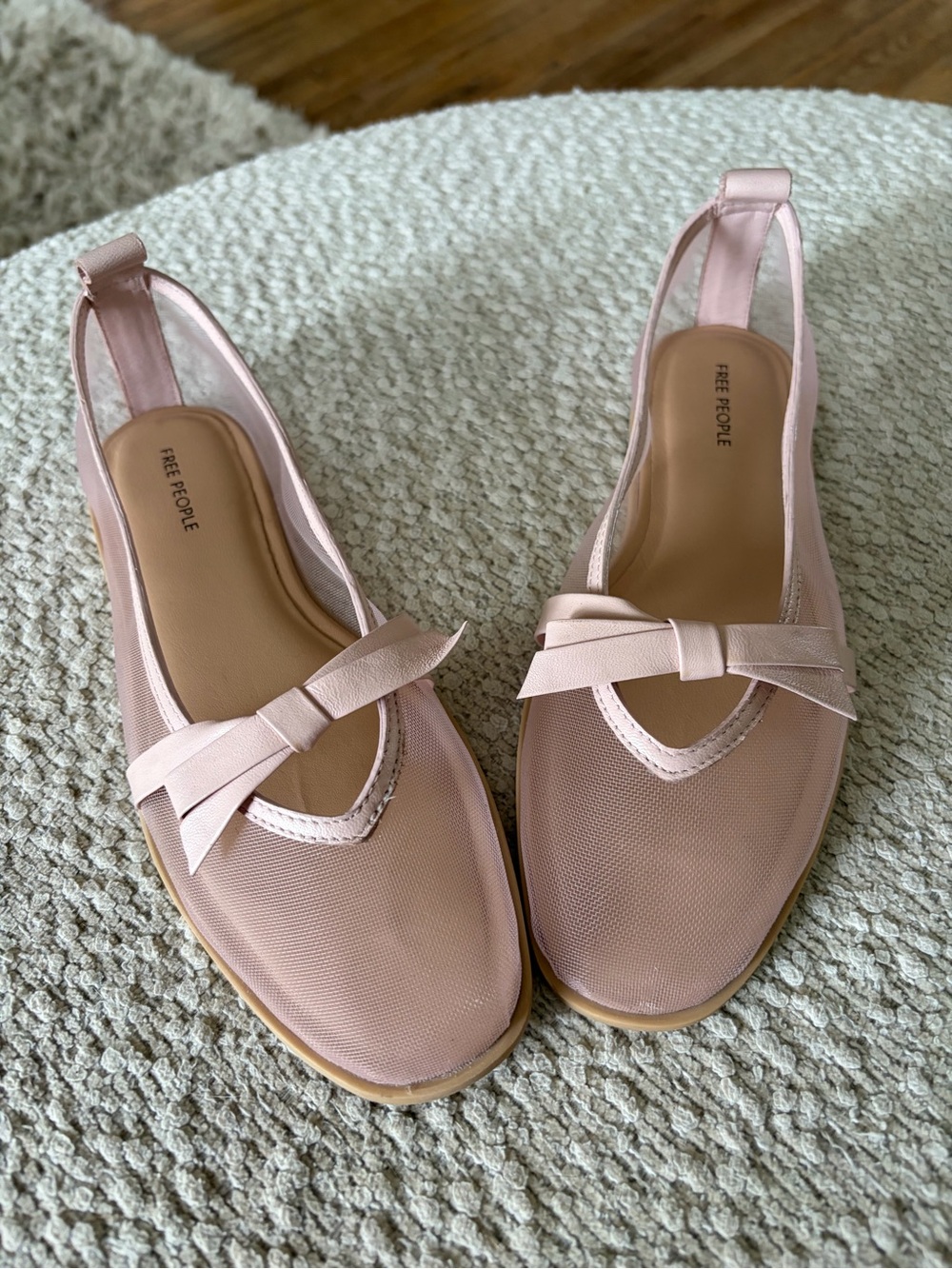 Free People Blush Mesh Mania Ballet Flats